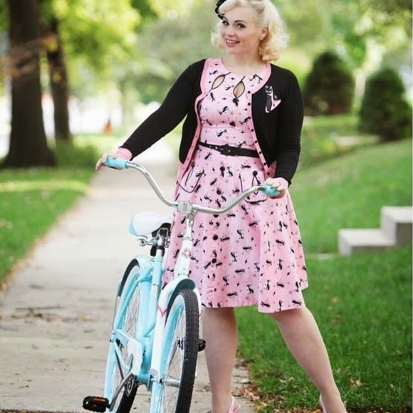 Voodoo Vixen Dresses & Skirts - Voodoo Vixen Pink and Black Midi Dress